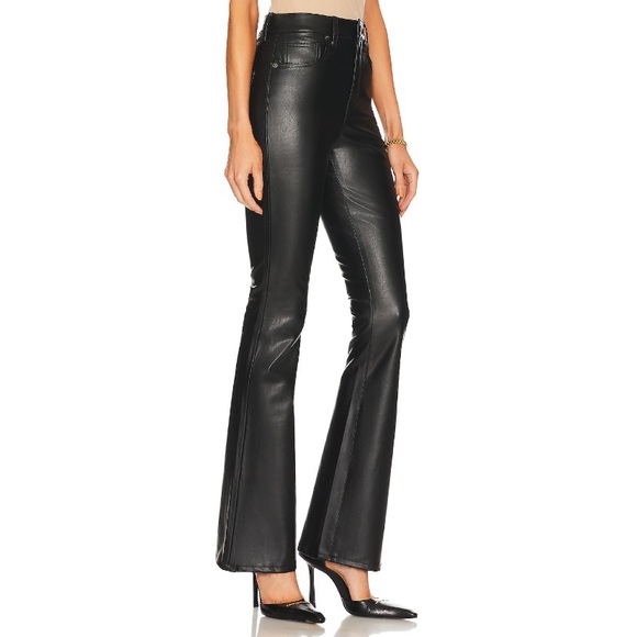 Veronica Beard Beverly Vegan Leather High Rise Skinny Flare Pant *Black* Sz 26 - Picture 2 of 16